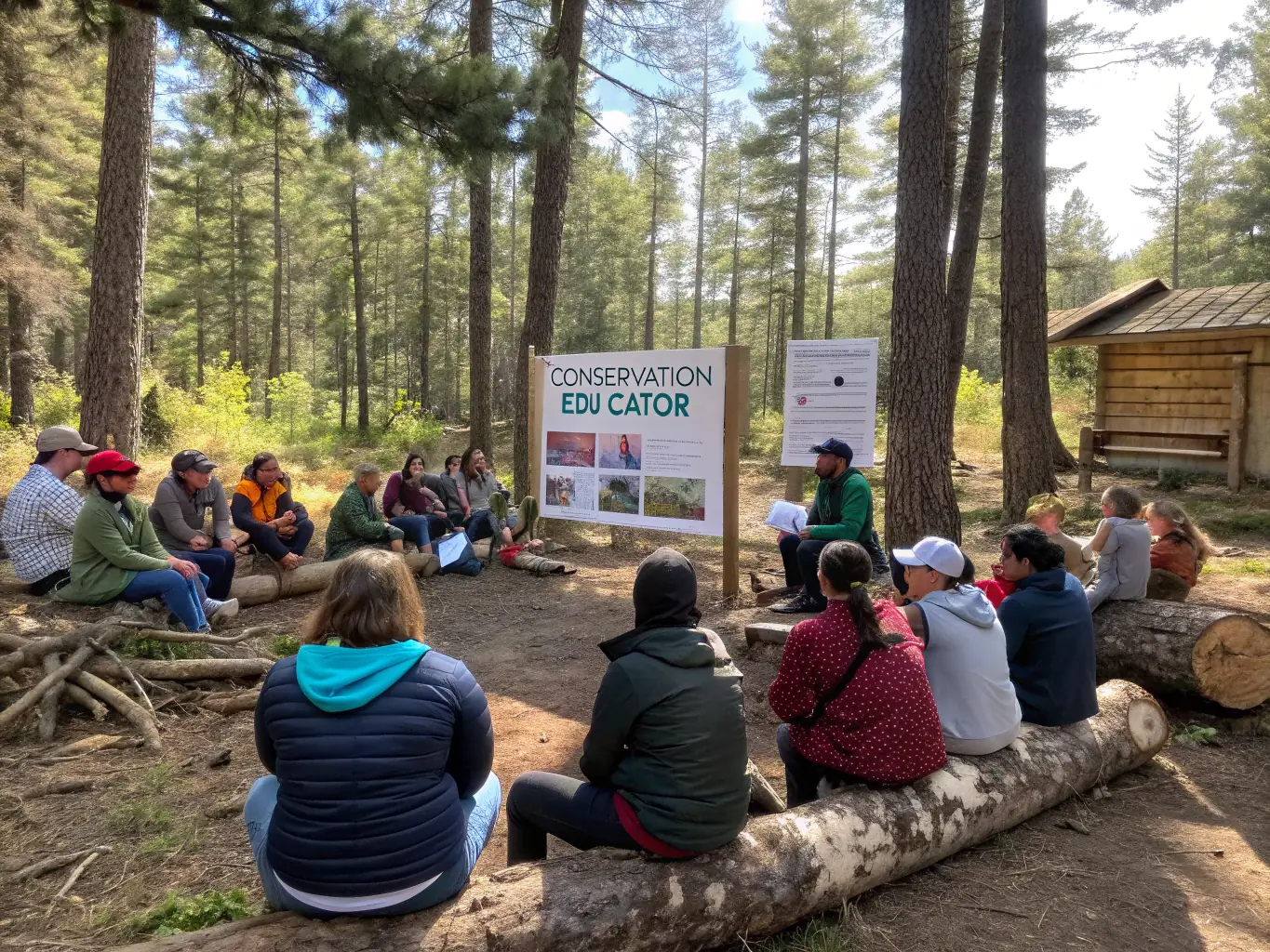 An image showing a group of children participating in an educational workshop about wildlife conservation, organized by SOCIETE DE CHASSE LA FRATERNELLE.
