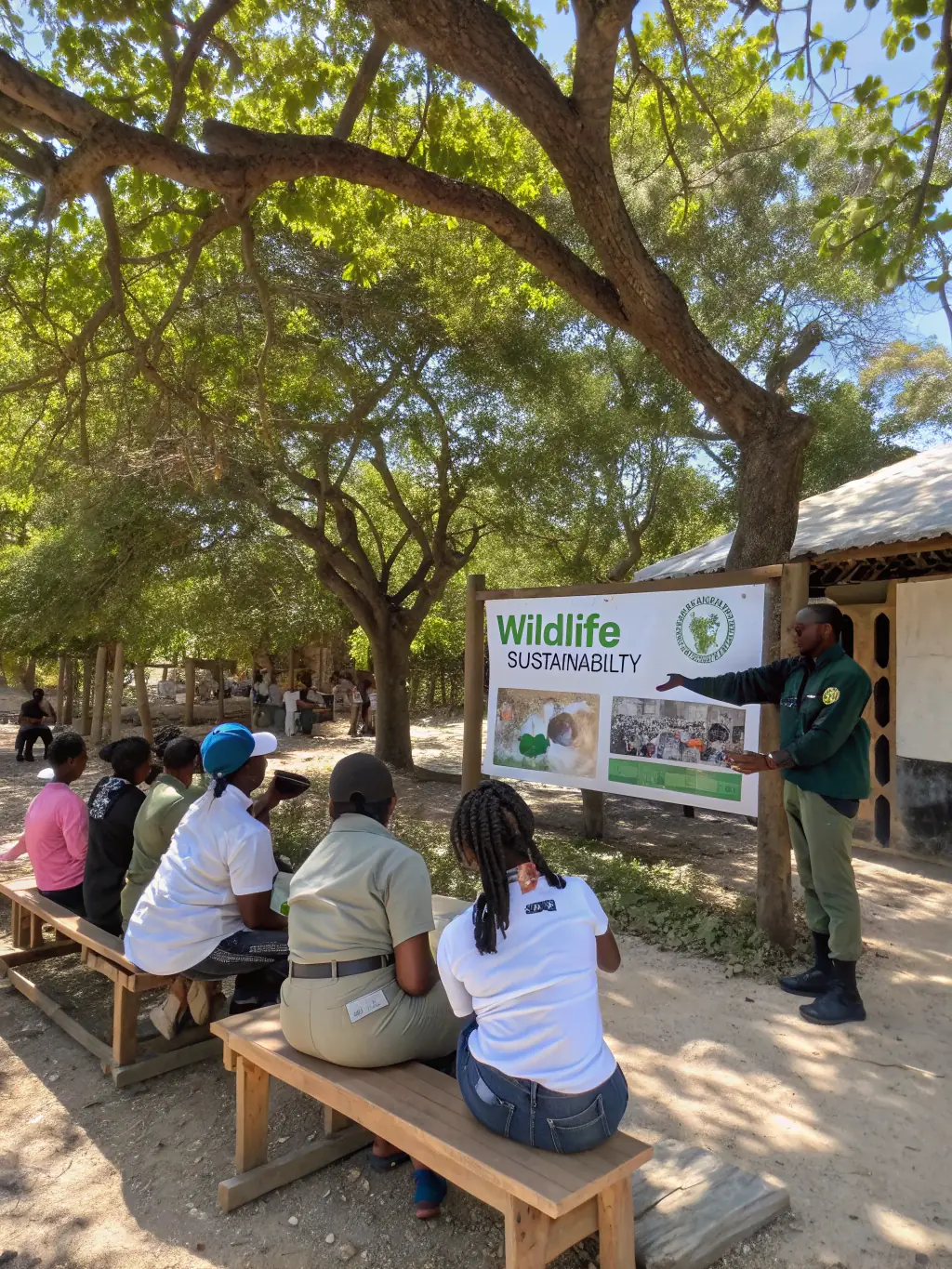 A photo of members participating in an educational workshop on sustainable hunting practices.