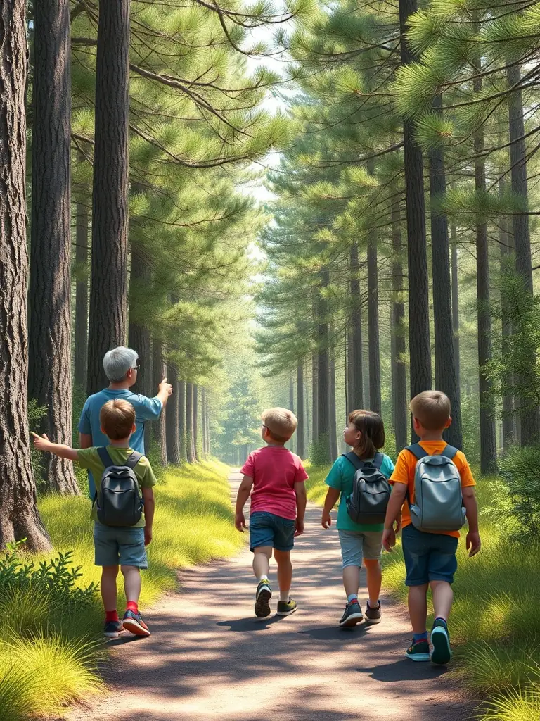A photograph of a SOCIETE DE CHASSE LA FRATERNELLE educational workshop, where instructors are teaching children about local wildlife and the importance of conservation.